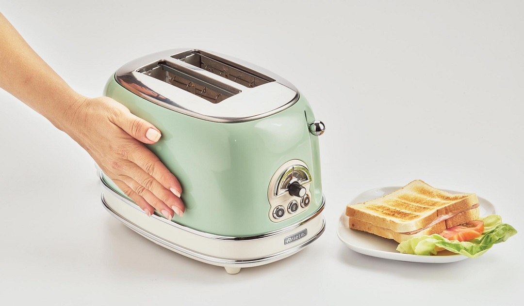 ARIETE TOSTAPANE VINTAGE 2 PINZE ACCIAIO TOSTA TOAST PANE VERDE 155 810 W