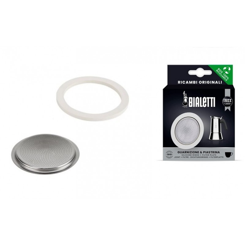 Guarnizione e filtro caffettiera inox 4 tazze Bialetti