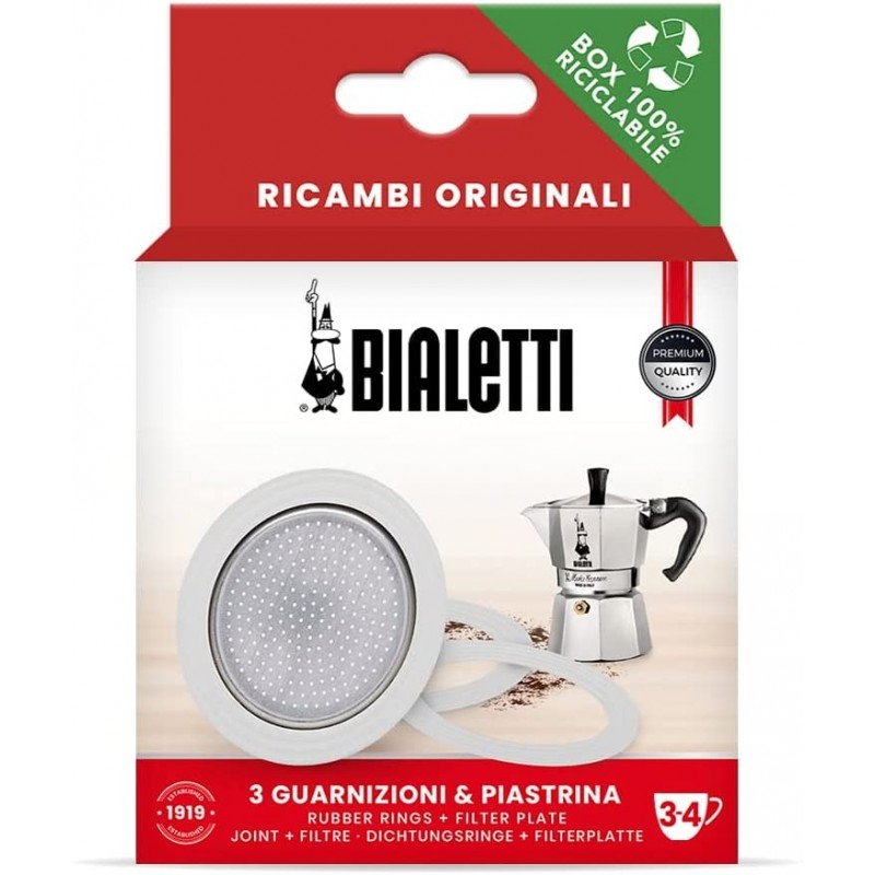 Guarnizione e piastra filtro Bialetti 3 - 4 Tazze ricambio caffettiera