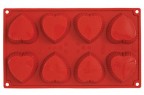  PAVONI STAMPO MULTIPORZIONE CUORI MUFFIN STAMPI SILICONE 8 CUORICINI FR082