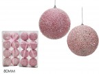 Set 8 pezzi palle Natale 80 mm Rosa 304019