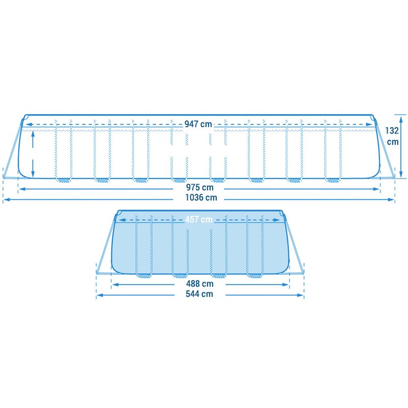 Piscina Ultra XTR Frame rettangolare Intex 26378 pompa combo cm 975 x ...